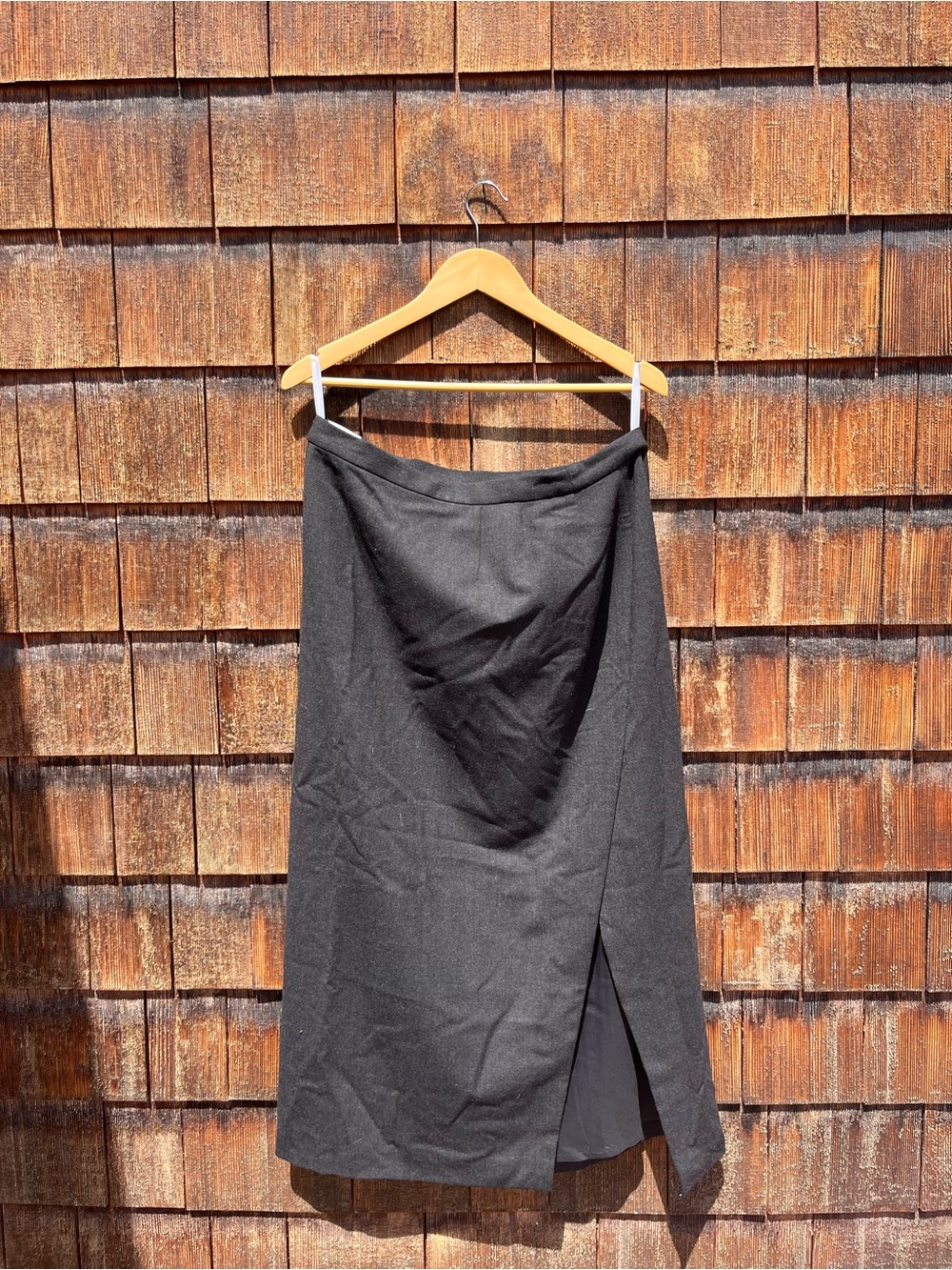 Black Maxi Wrap Skirt with Front Slit